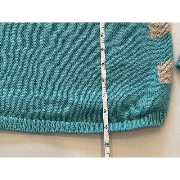 Christopher & Banks Blue, Beige Ramie/Cotton Crewneck Sweater Heart Stripes S - Picture 11 of 11